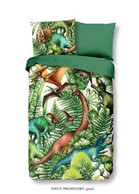 Produktbild von Good Morning KinderBettbezug "dinosaurussen" - Grün - (140x200/220 cm) - Baumwolle