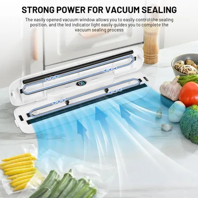 Produktbild von Vakuumierer für Lebensmittel - Vakuumiergerät - 30 cm Versiegelungsbreite - Elektrisch - Inklusive Vakuumbeutel - Weiß