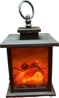 Produktbild von LED Laterne Dekokamin Tischkamin Feuersimulation 12x12x18cm PT-11005