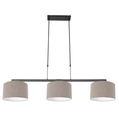 Produktbild von Hängeleuchte, 3-Flammig, schwarz, braun, L 120 cm