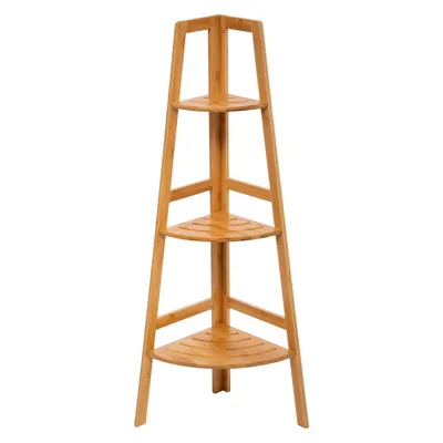 Image de 5Five Simply Smart Étagère d'angle Sicela 3 étages, étagère de salle de bain, bambou, 103 cm, 174519