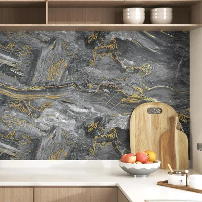 Imagen del producto de Vinilo autoadhesivo de mármol gris dorado 60 cm x 300 cm