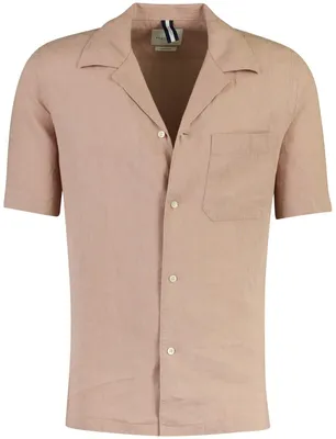 Produktbild von Hemd Profuomo rosa uni kurze Ärmel Leinen casual