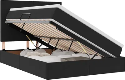 Obrázok produktu pre vidaXL Úložná posteľ s matracom čierna 140 x 200 cm zamat
