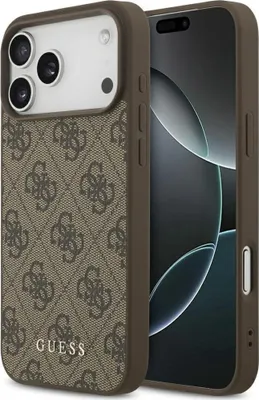 A close-up shot of a smartphone case with a repeating logo pattern, placed next to a smartphone.