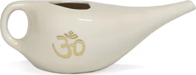 Produktbild von Keramik Nasenspülkännchen 250 ml, creme mit OM Symbol