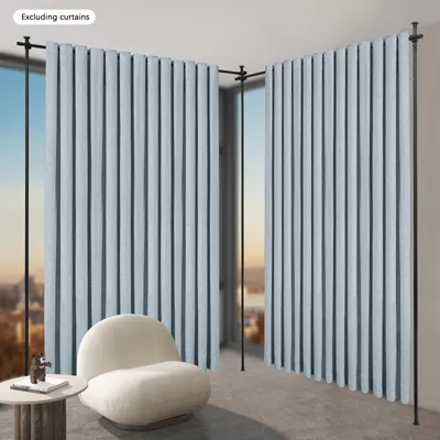Obrázek produktu pro Dělící závěsová tyč, nastavitelná výška, volně stojící design, černá barva