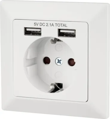 Produktbild von Wbudowane gniazdo z 2x USB - biały