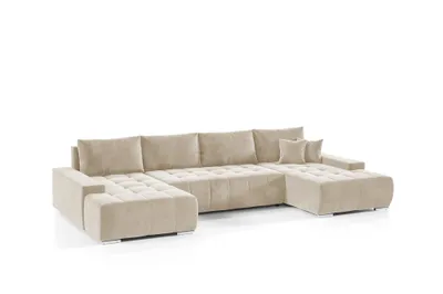 Produktbild von Wohnlandschaft Sofa mit Schlaffunktion VOGAR Stoff Monolith Ecru