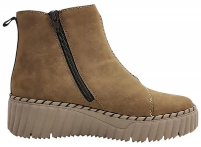 Imagen del producto de Zapatos de mujer Rieker, tipo bota con cremallera, color marrón, para uso casual