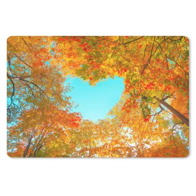 Produktbild von MuchoWow® Mauspad Mousepad Bäume - Herbst - Herz - Natur - Orange - Herz 27x18 cm - Mousepads - Maus Mat - Pad - Mausunterlage - Büroartikel - Desk Matten