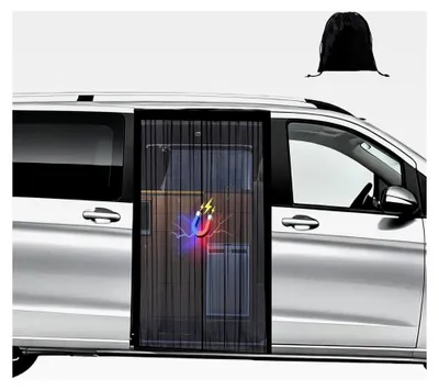 Produktbild von Fliegengitter für Autos, Insektennetz mit Magnetverschluss, Moskitonetz für Mercedes Vito, Volkswagen Transporter California, Seitentür Insektenschutznetz für Campingbelüftung (150x110)