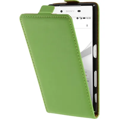 Produktbild von PhoneNatic Kunst-Lederhülle kompatibel mit Sony Xperia Z5 - Flip-Case grün + 2 Schutzfolien