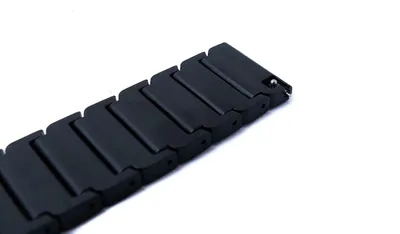 Produktbild von SYSTEM-S Armband 20 mm aus PC mit Butterfly Faltschließe für Smartwatch in Schwarz