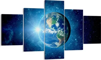 Produktbild von Bild auf Leinwand - Leinwandbild - Erde Universum Sterne Galaxie - 125x70cm - Wand Bild - Wanddeko - Leinwanddruck - Bilder - Kunstdruck - Wanddekoration - Leinwand bilder - Wandkunst - EA125x70-2943
