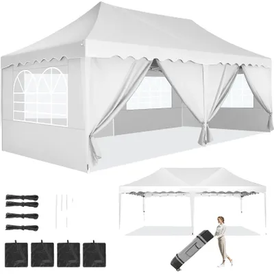 Image de Pavillon, imperméable, parois latérales amovibles, BLANC