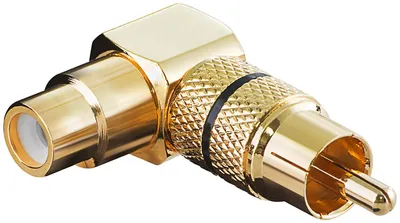 Obrázok produktu pre goobay Winkel Adapter Cinchstecker auf Cinchkupplung schwarz (Bulk)