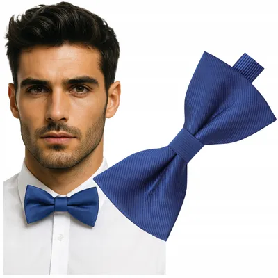 Produktbild von Luvu Herren Fliege Elegant Gestreift Verstellbar Dunkelblau