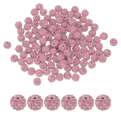 Strassperlen 10 mm, 100 Stück, rosa, für DIY-Schmuck