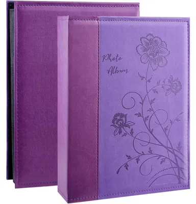Produktbild von Fotoalbum 300 Fotos 15,2 x 10,2 cm zum Einstecken Ledereinband Violett