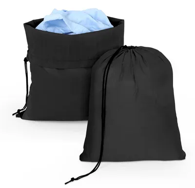 2er Pack Reise-Wäschebeutel 40x50 cm, Kordelzug, schwarz