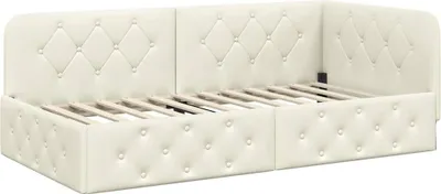 Obrázok produktu pre vidaXL Rohový rám postele krémová 100 x 200 cm zamat