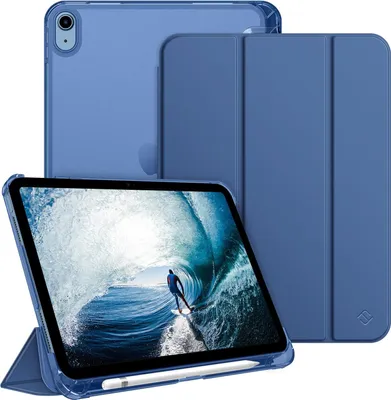 Produktbild von Fintie Hülle für iPad (A16) 11 Generation 11 Zoll 2025, iPad 10 Generation 10.9 Zoll 2022 mit Stifthalter - ultradünne leichte Schutzhülle mit transparenter Rückseite, Auto Schlaf/Wach, Navy