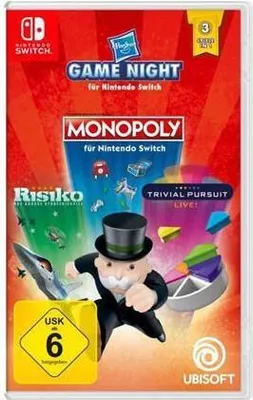 Produktbild von Hasbro Game Night - Nintendo Switch - Spielesammlung - Monopoly, Trivial Pursuit, Risiko - Multiplayer - Offiziell lizenziert - Deutsch - 2018