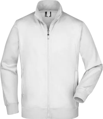 Produktbild von Sweat-Jacke aus formbeständiger Sweat-Qualität white, Gr. L