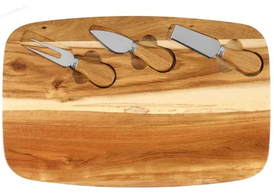 Immagine prodotto di Set di taglieri per formaggi, legno di acacia, 4 pezzi, 36x23 cm