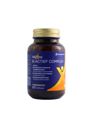 Image de LifeXtra B-Active Complex - Complexe B bioactif avec B1, B6, B12, acide folique et biotine - Pour l'énergie et les nerfs - 60 gélules - Vegan