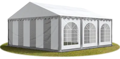 Image de TOOLPORT Tente Barnum de Réception 6x6 m Bâches PVC 750 N gris-blanc Cadre de Sol Jardin