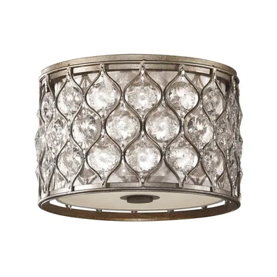 Produktbild von Elstead Lucia Deckenleuchte E27 2-fach 21cm Brüniertes Silber