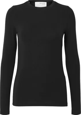Produktbild von SELECTED FEMME Langarmshirt Slim Fit Rundhals Basic Größe: S