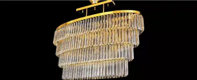 Obrázek produktu pro Lustr stropní závěsný křišťálový zlatý lustr do obývacího pokoje