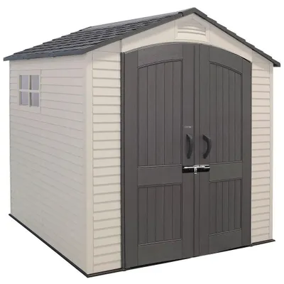 Productafbeelding van Duurzame, ultra-resistente tuinhuis voor apparatuur, met raam, UV100 bescherming, 214x213x227 cm, wit. Kleur: wit. Formaat: one size