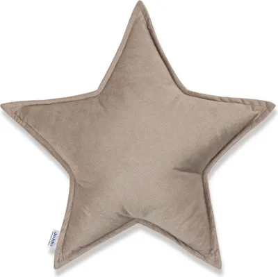 Produktbild von Sternkissen aus Samt, Farbe Latte, 45x45cm, babyfreundlich, Füllung verklumpt nicht