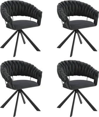 Produktbild von EUGAD 4er Set Esszimmerstühle drehbar, Polsterstuhl, Metall, dunkelgrau