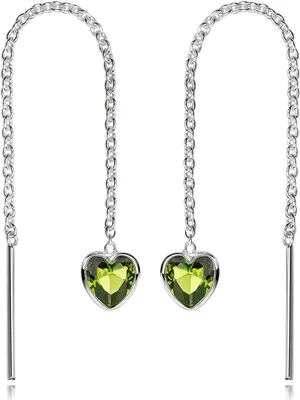 Produktbild von MATERIA by Matthias Wagner 925 Silber Durchzieher Herz Ohrringe für Damen mit grünen Zirkonia SO-480-Grün