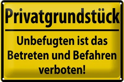 Produktbild von Blechschild Warnschild 30x20cm Privatgrundstück