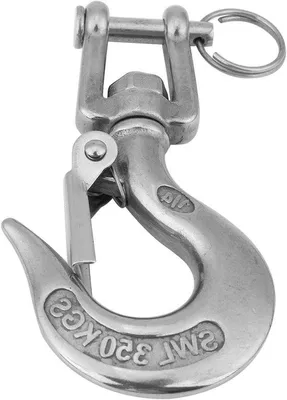 Image de Crochet pivotant RVS pour chaînes de levage | Charge maximale : 350 kg | 110 mm
