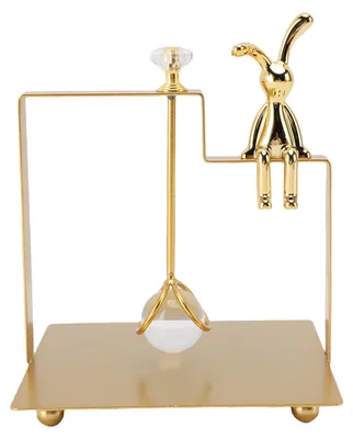 Image de Porte-serviettes carré de style européen en fer forgé, décor « lapin assis », porte-mouchoirs pour bar à domicile ou salon de thé, doré