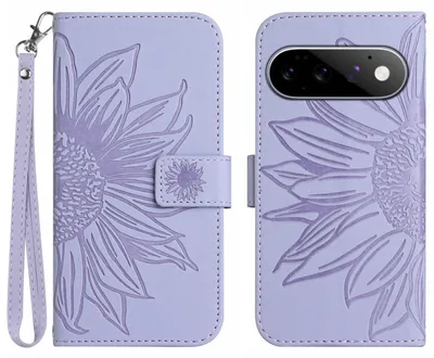 Produktbild von Google Pixel 11 / 11 Pro Hülle - Coverup Sonnenblume Klapphülle mit Schlüsselband - Lavendel