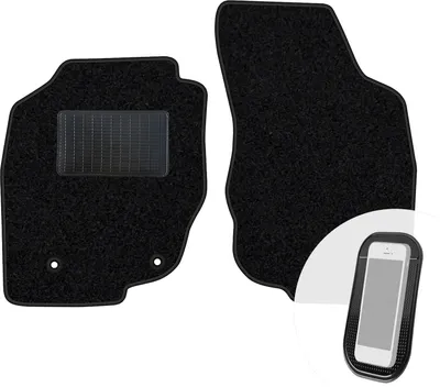 Produktbild von moto-MOLTICO Vorne Fußmatten Auto Velours Autoteppiche Schwarz Automatten Set 2-teilig passend für Toyota Hilux 2006-2015