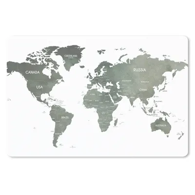 Produktbild von MuchoWow® Schreibtischunterlage Weltkarte - Aquarell - Grau 60x40 cm - XXL Mauspad - Großes Mauspad