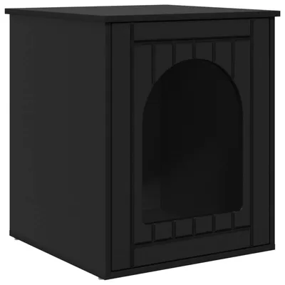 Zdjęcie produktu dla vidaXL Domek dla kota czarny 53 x 52 x 62 cm Materiał drewnopochodny