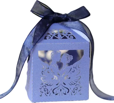 Produktbild von 50PCS Valentinstag Party Gunst Boxen, Süße Paare Süßigkeiten Boxen Laser Cut Schokolade Boxen, Kleine Geschenk-Boxen