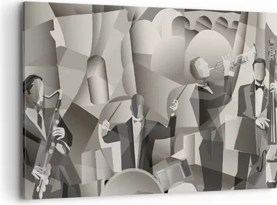 Produktbild von Bild auf Leinwand - Leinwandbild - Jazz Musik Musiker - 100x70cm - Wand Bild - Wanddeko - Leinwanddruck - Bilder - Kunstdruck - Wanddekoration - Leinwand bilder - Wandkunst - AA100x70-4119