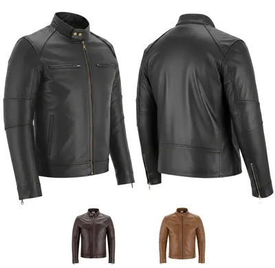 Produktbild von Lederjacke Trend Fashion lammnappa echtleder Jacke Nappa Leder, Größe:56/2XL, Farbe:Schwarz
