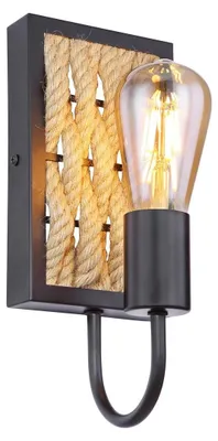 Obrázek produktu pro Nástěnná lampa, 1 x E27, 60 W, matná černá barva, dekorativní osvětlení pro interiéry